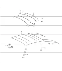 Interior equipment roof 911 1970-73 COUPE