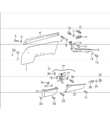 Interior equipment doors 911 1970-73