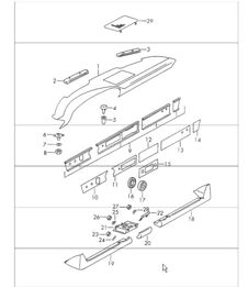 Dashboard trim with ashtray and trim cover  911 1970-73 Dashboard trim with ashtray and trim cover  911 1970-73