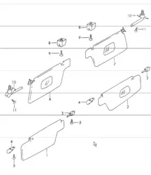 sun visors 911 1970-73