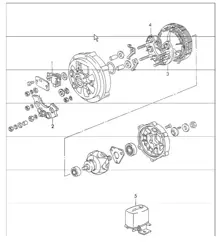 generator 770 W - MOTOROLA for 911 1970-73 / MARCHAL for 911 1972 onwards / S. E. V. for 911 1972 onwards