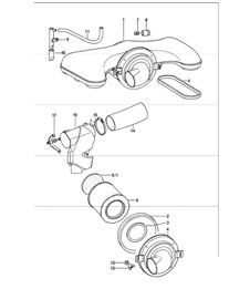 Air cleaner regulator housing Model 911/83 1974-77 (not for COUPE/TARGA) Air cleaner regulator housing Model 911/83 1974-77 (not for COUPE/TARGA)