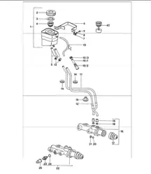 Hauptbremszylinder für Fahrzeuge ohne Bremskraftverstärker 911 1974-77