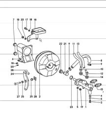 Brake master cylinder for cars with brake booster 911 1977 ONWARDS