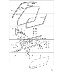 door with installation parts 911 1974-77