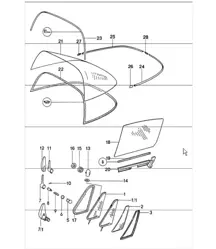 window glazing windscreen 911 1974-77 TARGA