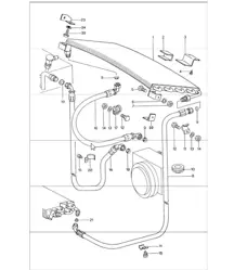 Air conditioner condenser lines rear 911 1974-77