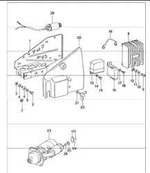 Mounting plate starter switch unit 911 1974-77