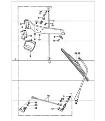 Rear window wiper right-hand drive 911 UPTO 1975