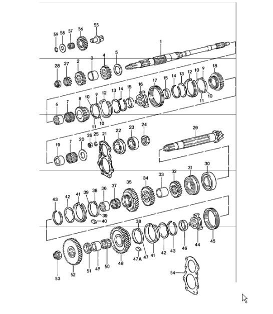Diagram 303-05 Porsche Cayman 718C (982C) 2017>> Transmission