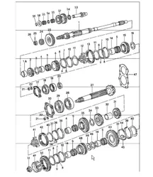 engrenages et arbres transmission 5ème vitesse - G 915 - 911 1978-83