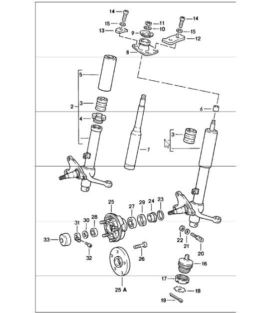 Diagram 402-00 Porsche 911/912 (1965-1989) Assale anteriore, sterzo 