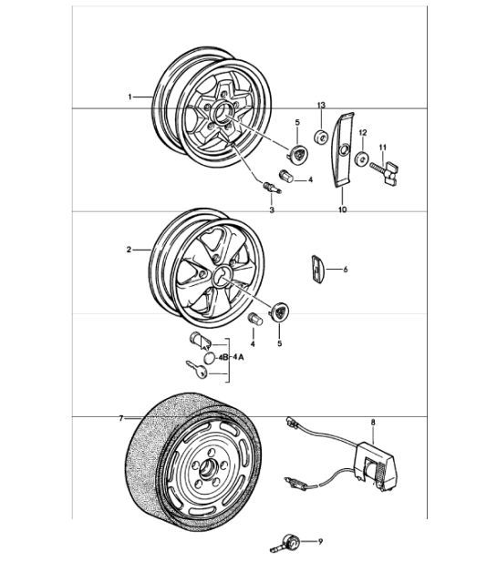 Diagram 601-00 Porsche Macan (95B) MK1 (2014-2018) Wheels, Brakes