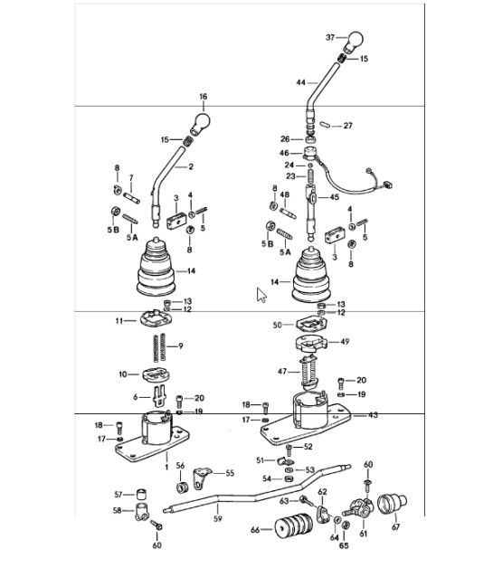 Diagram 701-00 Porsche Cayenne 3.6L 2007>> Handhebelsystem, Pedalgruppe 