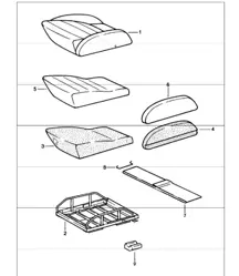 Sportsitz, Sitzpolster, Einzelteile 911 BIS 1980