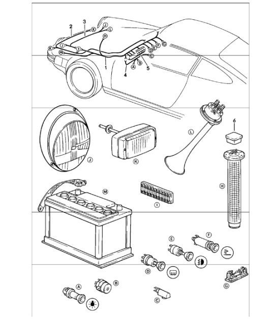 Diagram 902-12 Porsche 968 (1992-1995) Electrical equipment