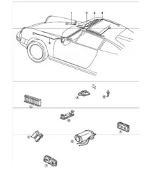 faisceaux électriques : coffre AVANT, plafonniers, toit ouvrant 911 1978-83