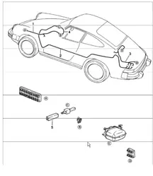 faisceaux électriques : essuie glace arrière 911 1978-83