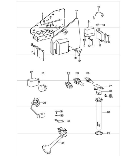Diagram 903-00 Porsche Cayman GTS 718 2.5L PDK (365 Bhp) Electrical equipment