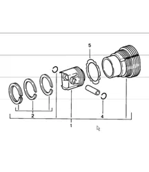 Zylinder mit Kolbengruppe 911 1984-86