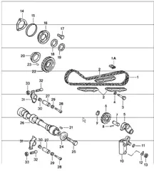Ventilsteuerung links 911 1984-86