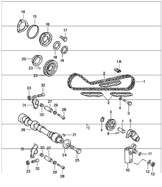 Diagram 103-10 Porsche 911Turbo 3.0L 1975-77 Motore