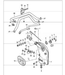 Conduites du réservoir d'huile de lubrification du moteur 911 1984-86