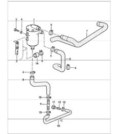 Oil separator 911 TURBO 930.66/68 1984-86 Oil separator 911 TURBO 930.66/68 1984-86