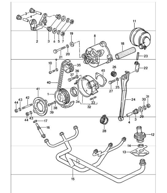 Diagram 108-05 Porsche 993 (911) GT2 1994-97 Engine