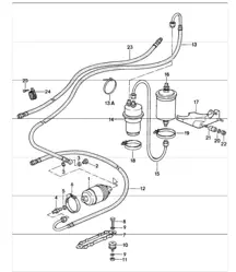 Sistema de combustible trasero 911 TURBO 1984-86