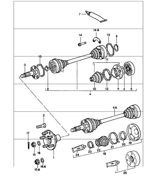 Diagram 501-05 Porsche Cayenne V6 3.6L Petrol 300Hp Rear Axle