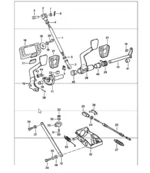 Pédales pour voitures à conduite à droite 911 1984-86