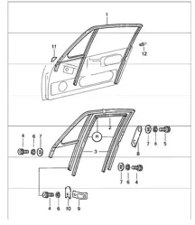 Cadre de vitre de porte 911 COUPE 1984-86