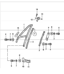 cadre de vitre de porte 911 TARGA/CABRIO 1984-86