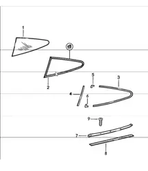 vitrage lunette arrière 911 COUPE 1984-86