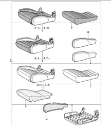 coussin de siège sport pièces détachées 911 JUSQU'À 1984