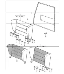 back seat backrest 911 1984-86 CABRIO