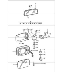 retrovisor interior, retrovisor exterior 911 1984-86 retrovisor interior, retrovisor exterior 911 1984-86