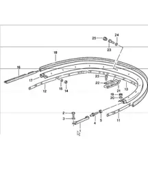 convertible top, clamp, single parts 911 1984-86
