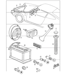 faisceaux électriques: coffre AVANT 911 1984-86