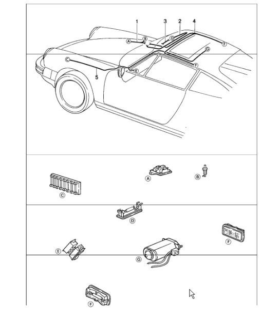 Diagram 902-14 Porsche 991 Cabriolet 2S 3.0L (420 Bhp) Electrical equipment