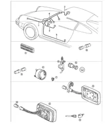 cablaggi: retrovisore esterno, regolazione elettrica, chiusura centralizzata 911 1984-86