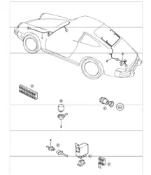 faisceaux électriques : dégivrage pare-brise, dégivrage lunette arrière 911 1984-86