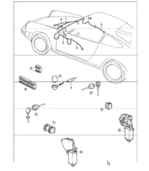 faisceaux électriques: lève-vitre électrique coffre AVANT 911 1984-86