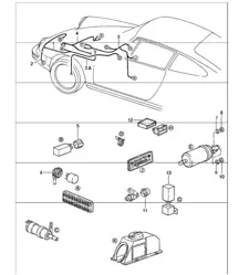 faisceaux électriques : lave-phares, voyants, pompe à essence 911 1984-86