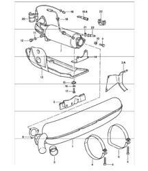 sistema de escape 911 CARRERA 930.20/25/26 1987-89