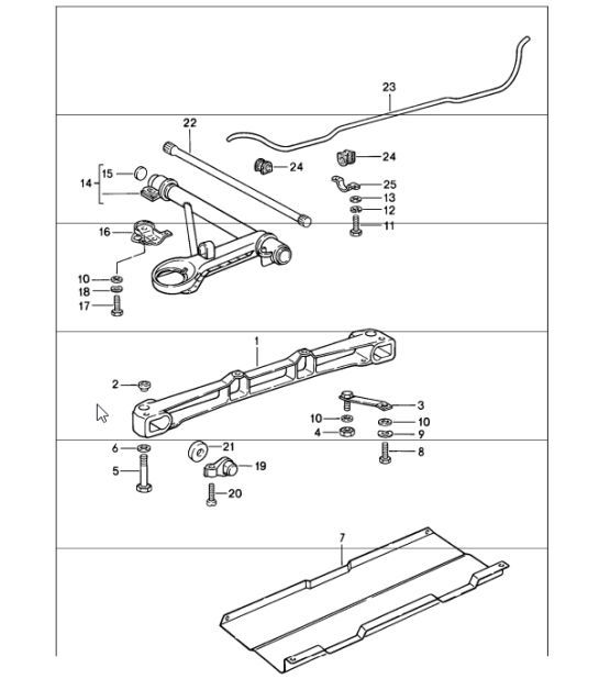 Diagram 401-00 Porsche 911 & 912 (1965-1989) Front Axle, Steering 