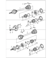 arbre de transmission moyeu de roue arrière 911 1987-89