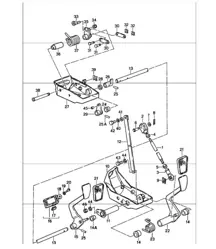 Pedale für RECHTSLENKER 911 CARRERA 19787-89 / TURBO 1989-