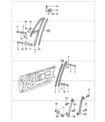 cadre vitre de porte 911 TARGA / CABRIO / SPEEDSTER 1987-89